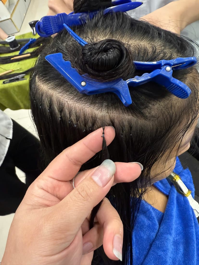 Mối nối tóc lông vũ tự nhiên tại Salon Bình Minh Đà Nẵng